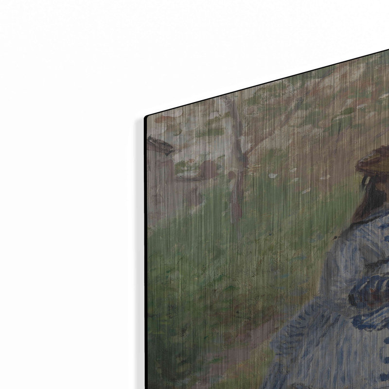 Red Barrel Studio® «Girl With Dog» par Claude Monet, art mural en métal, H 36 po x l 24 po