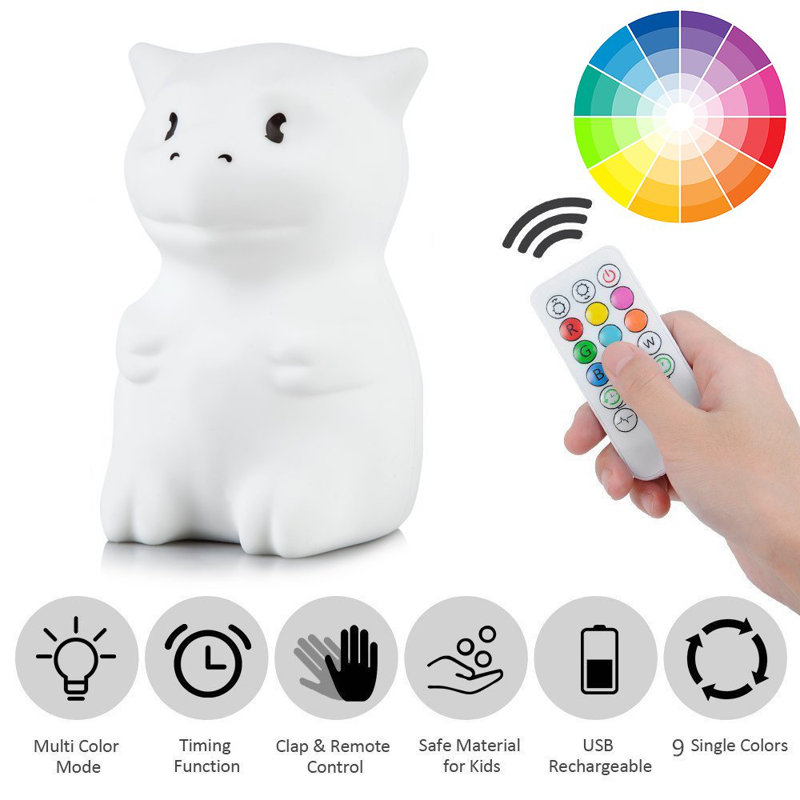 Dragon-Shaped LED Color Changing Silicone Night Light