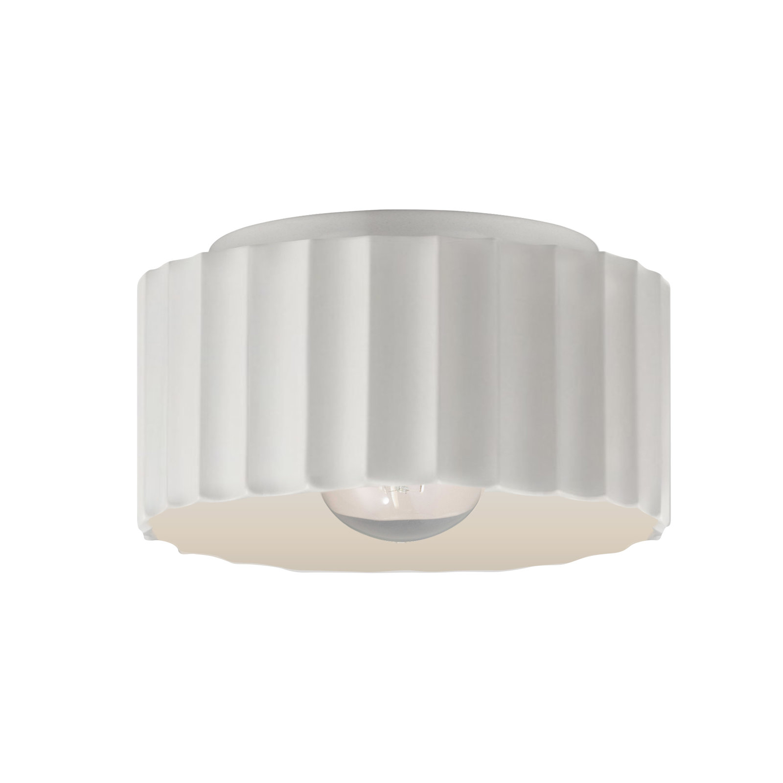 Colgate Single Light Ceramic Flush Mount, Bisque, 6.5" H x 10" W x 10" D