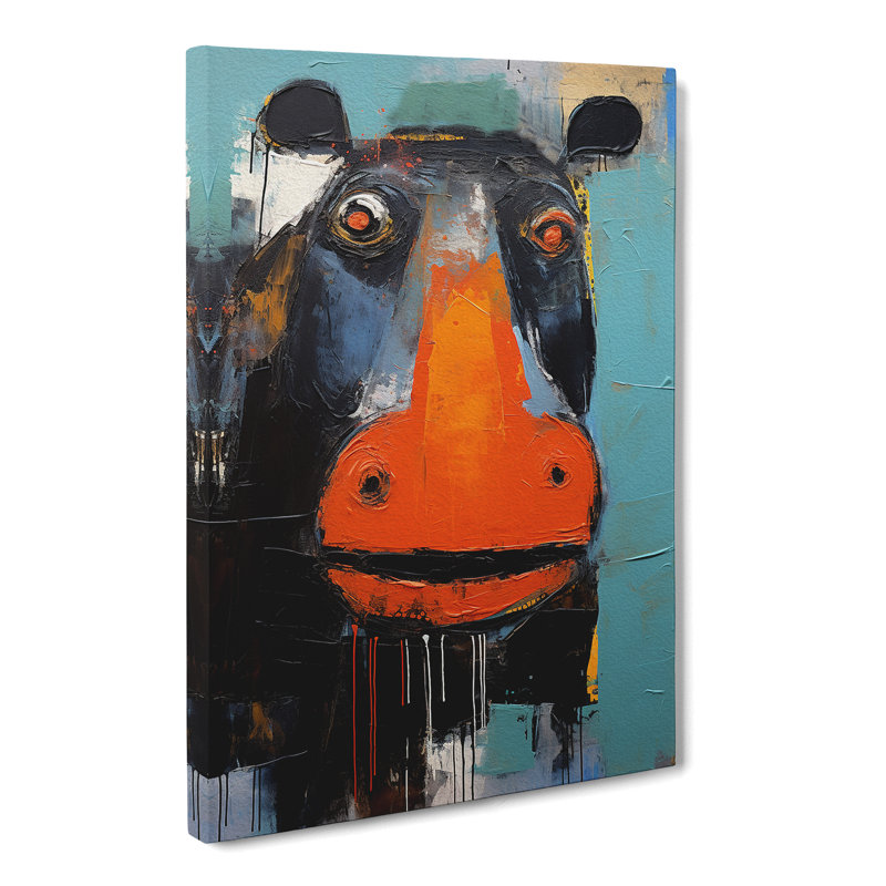 Hippo Expressionism - Wrapped Canvas, 60cm H x 40cm W x 3cm D