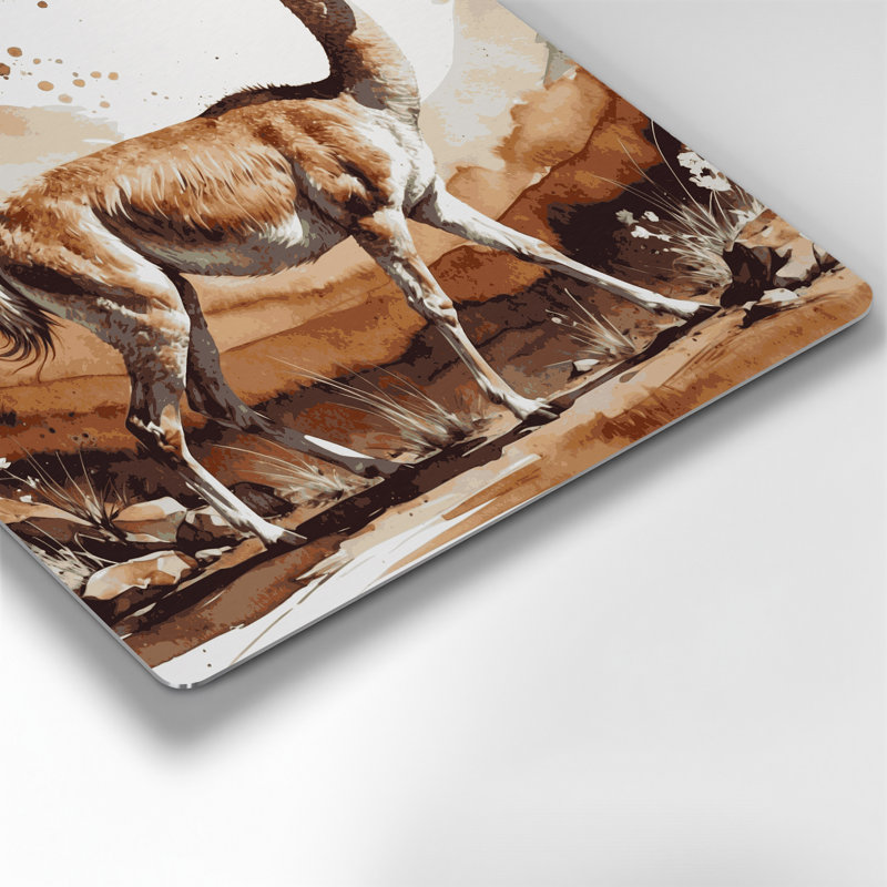 Faune, art mural en métal brun Guanaco, H 12 po x l 12 po