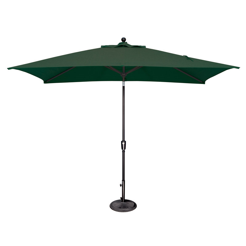 Parasol de marché rectangulaire 10 pi x 6,5 pi Launceston, Solefin vert forêt, Noir