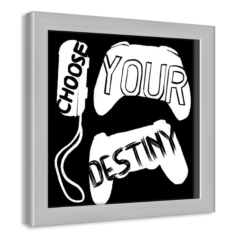 «Choisissez votre destinée», art encadré, H 9 po x l 9 po x P 1,19 po, Encadré de boîte argent
