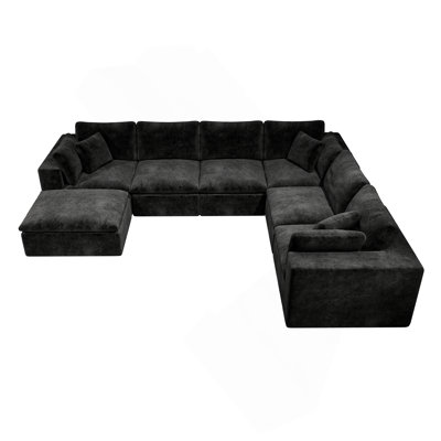 Boneless Modular Sectional Sofa With Plush Corduroy Upholstery, No Assembly Needed For Flexible Living Spaces.
