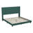 Upholstered Platform Bed with Vertical Stitched Wingback Headboard, Slatted Mattress Foundation-72413569-75085896