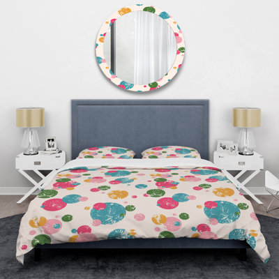 Ensemble de housse de couette en microfibre rouge / bleu / jaune 3 pièces