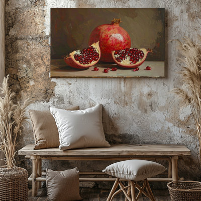 Canvas Classic Pomegranate Still Life Canvasrealistic Oil Painting Fruit Art Wall Art