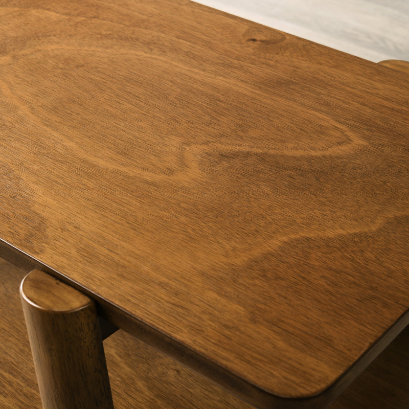 Table de bout rectangulaire en bois de noyer - Tablette pour organiser les essentiels dans le salon Table basse moderne, rangement et objets décoratifs