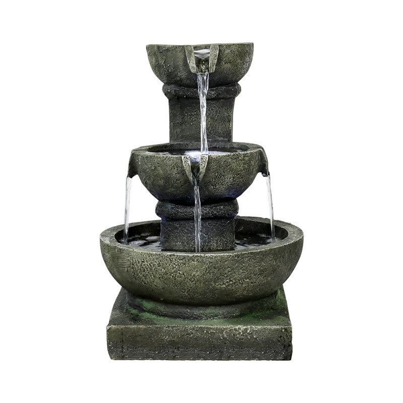 Resin Fiberglass Water Fountain with LED Light