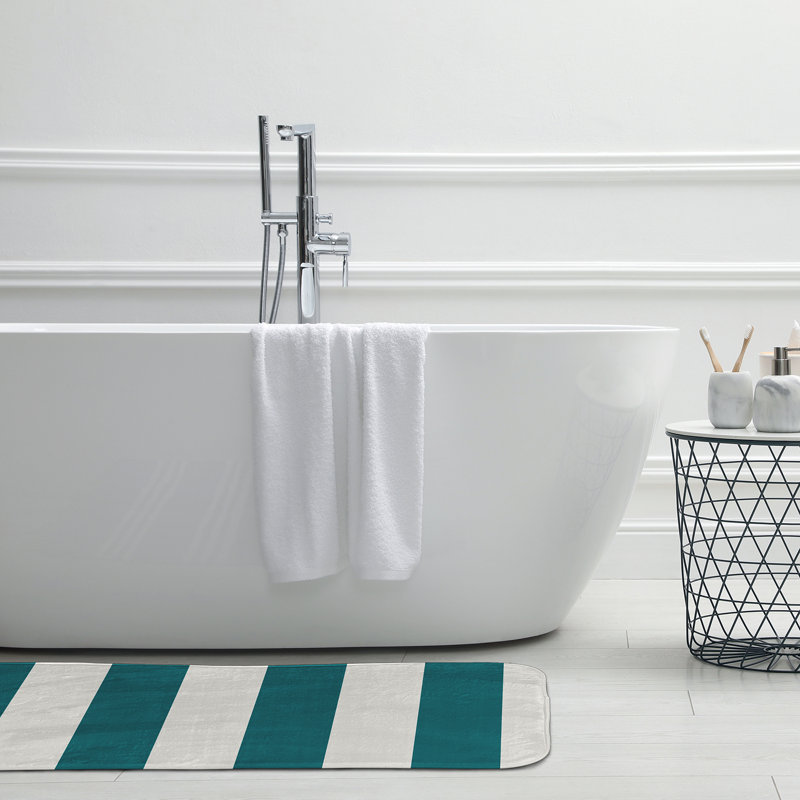 Tapis de bain Shameel, L 17 po x L 24 po, Bleu