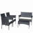 4 PC Rattan Patio Furniture Set Outdoor Patio Cushioned Seat Wicker Sofa