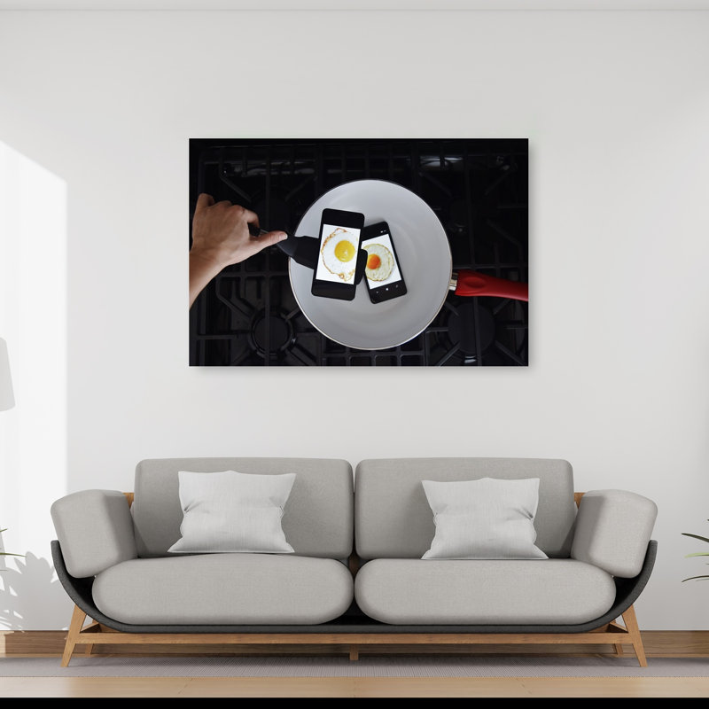 Œufs frits numériques, impression d'art numérique moderne, 40" H x 60" W