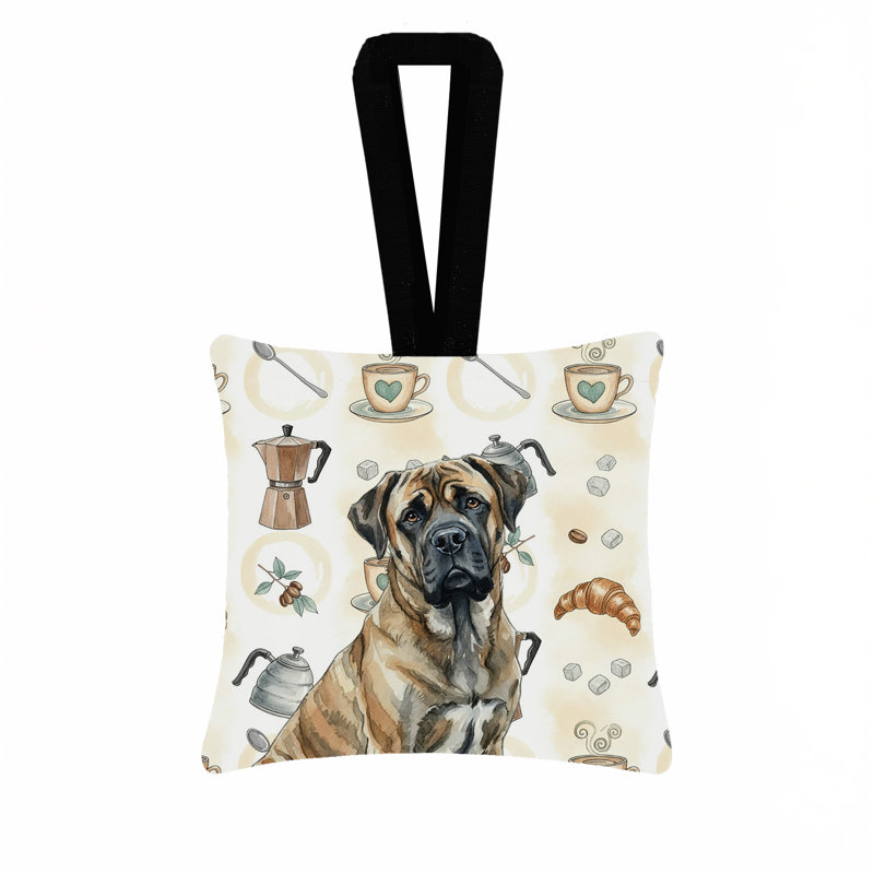 Ornement carré en tissu Brindle Mastiff Coffee, Mastiff Brindle