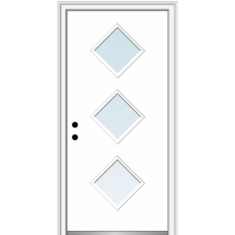 Porte d'entrée avant en fibre de verre Spotlight Spotlight, Blanc brillant, Droite / vers l'intérieur