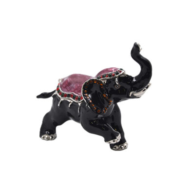 Boîte à bijoux bijou en éléphant de cirque faite de cristaux autrichiens et d'émail