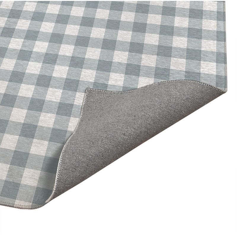 Proper Gingham Non-Slip Outdoor Rug, Rectangle 3' x 5'