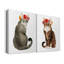 «Flower Crown Cats I» - Toile tendue avec châssis de qualité supérieure - Prêt à être accroché-108965274