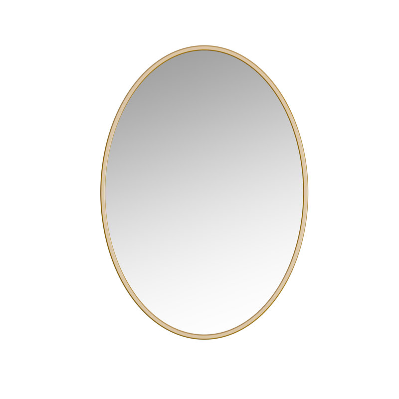 Metal Wall Mirror, Gold, Oval, 24" x 31.5"