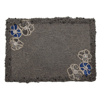 Blue Flower Beaded Placemat