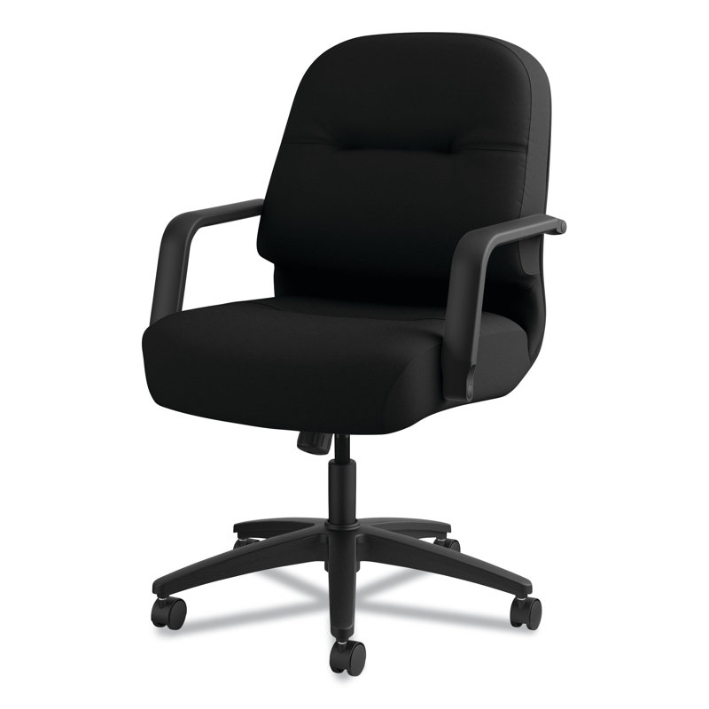 Pillow-Soft Managerial Mid-Back Swivel Task Chair in Black