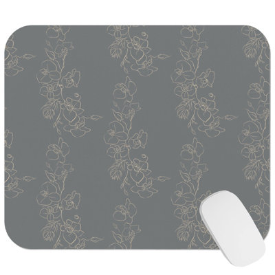 Botanical Muted Neutral Botanical XII Plants Modern Leaves Gaming Cute Office Laptop Desk Pad Gift Mat Square Rectangle Non-Slip Mousepad