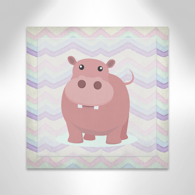 Adhésif décoratif rose Hippo Time, Canevas, H 24 po x l 24 po x P 1,5 po