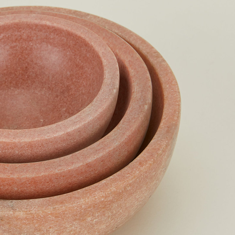 Simple Marble Decorative Bowl, 2" H x 5" W x 5" D, Pink