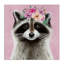 «Pink Florals Raccoon», art mural sur toile par Elizabeth Tyndall-159617968