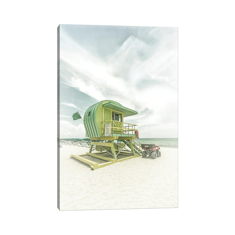 Vintage Florida Flair At Miami Beach by Melanie Viola - Wrapped Canvas Gallery-Wrapped Canvas Giclée, 66.04 cm H x 45.72 cm W