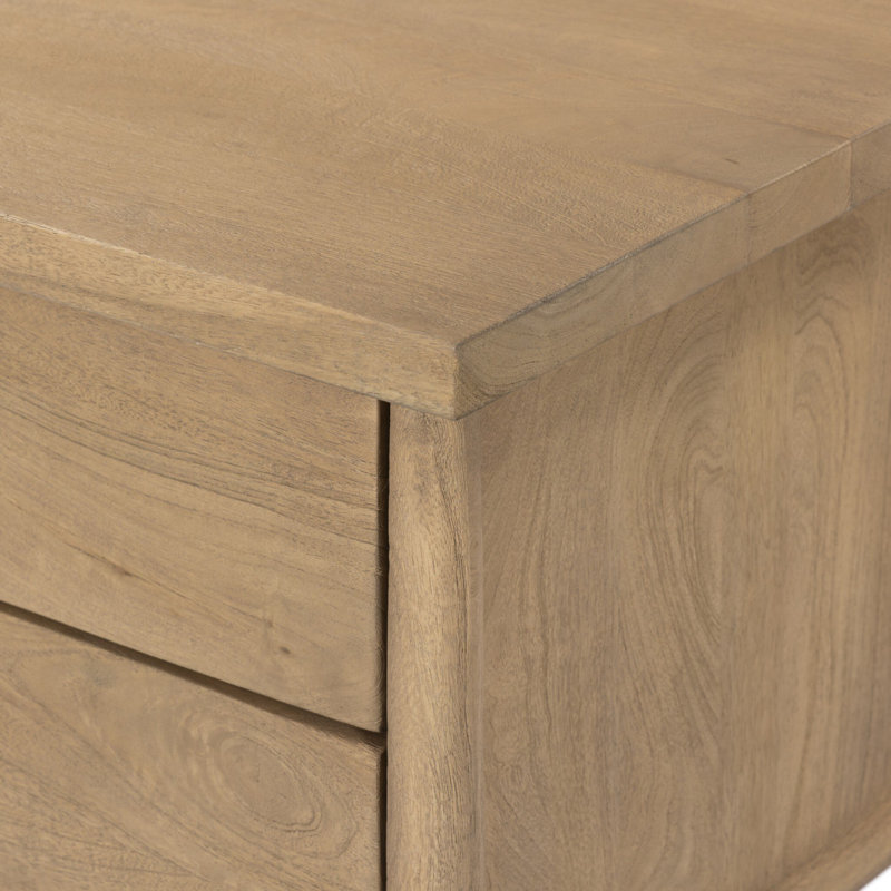 Freddie 2 - Drawer Solid Wood Nightstand, Caramel Mango