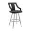 Tabouret tournant 30 "en similicuir et acier inoxydable brossé