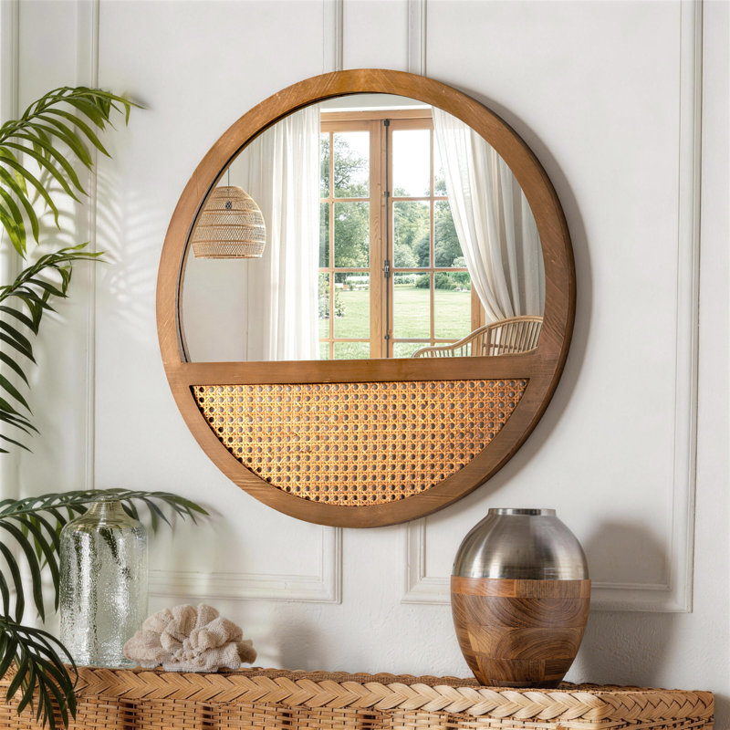Brandy Round Rattan Mirror Boho Mirror