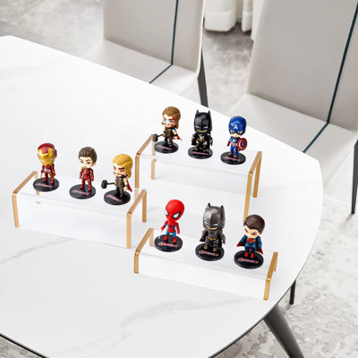 Purse Display Stand, 6Mm Thick Clear Acrylic Risers Display Stands, Gold Shoe Display Riser, 3 Pack Luxury Handbag Bag Wallet Shoes
