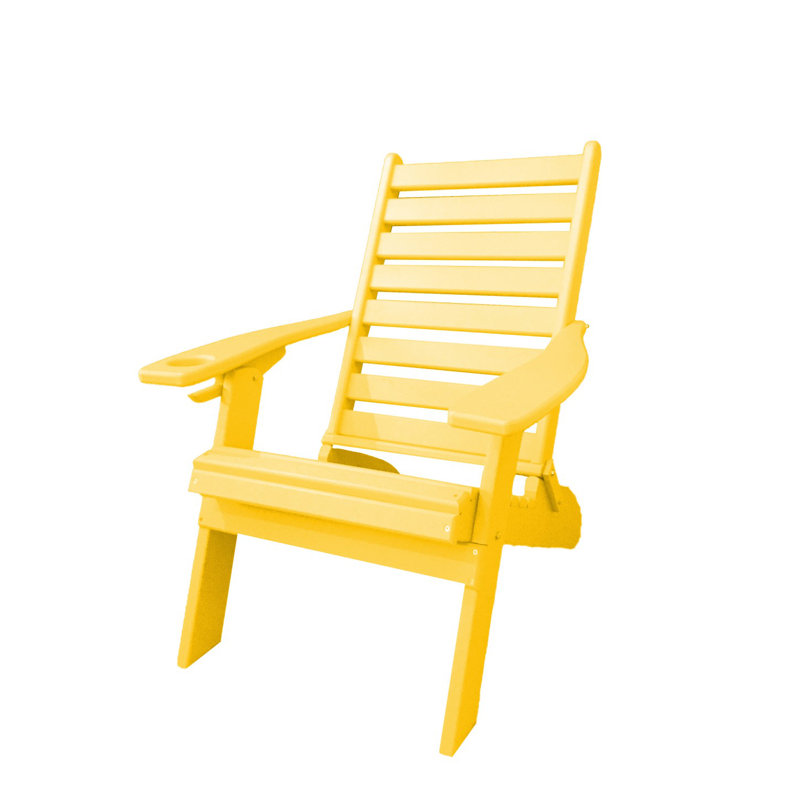 Dermando Foldable Outdoor Adirondack Chair, Lemon Yellow