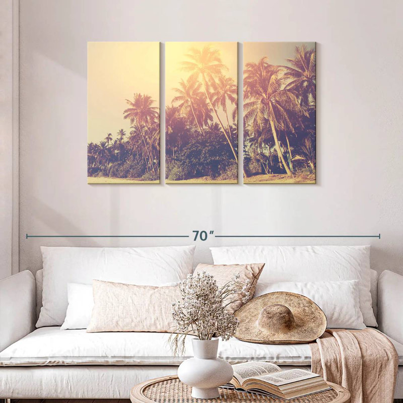 Plage de palmiers Gilly Hazy, H 28 po x l 45 po