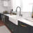 32" L x 20" W Ceramic Farmhouse/Apron Double Basin Kitchen Sink with Sink Grid and Basket Strainer-132209546