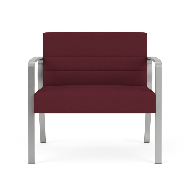 Chaise bariatique Waterfall, Argent, Tissu vin ouvert