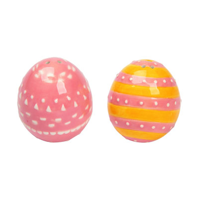 Ensemble de 2 salières et poivrières multicolores avec œuf de Pâques 2,5 po Transpac Dolomite