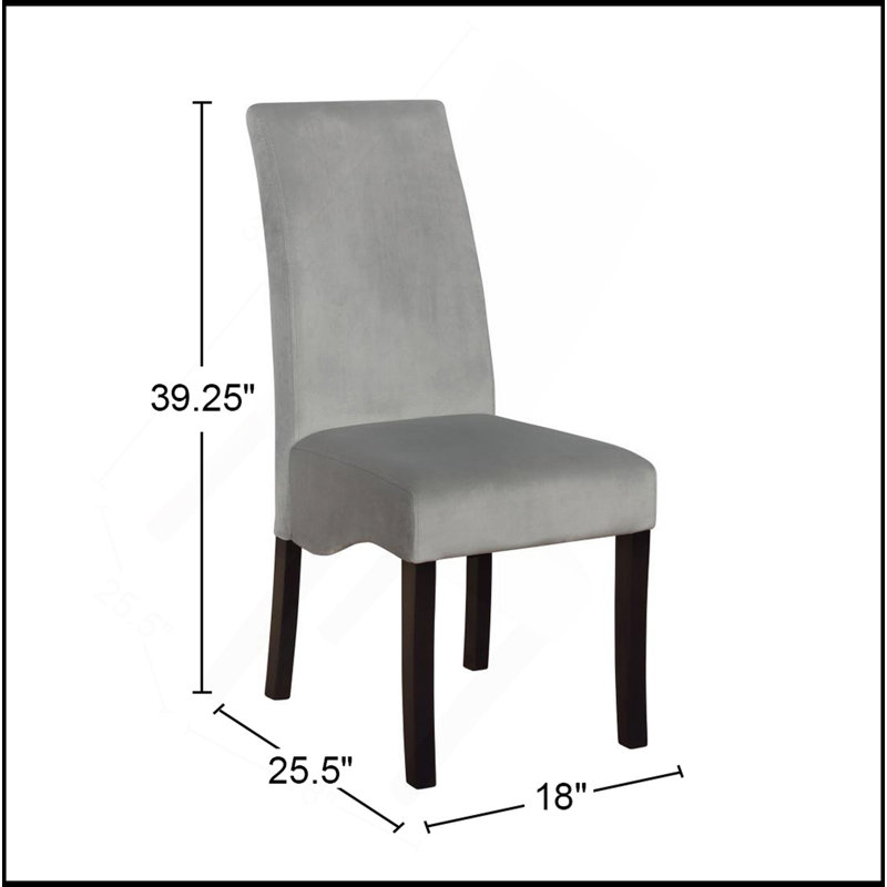 Ensemble de 2 chaises d'appoint rembourrées en velours , Velours gris
