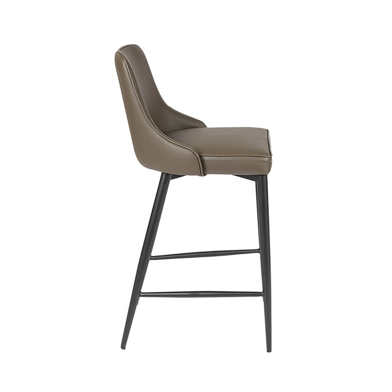 Alamea Upholstered Counter Stool with Metal Frame, Taupe