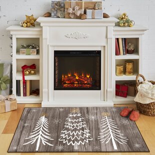 Grey Snowflake Christmas Front Door Mat, PVC Leather Door Mats  Outdoor/Indoor Welcome Mat, Xmas Winter Snowflake Gray Striped Floor Mats  Non-Slip
