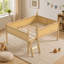 Lit mezzanine en bois avec barrières de sécurité, échelle et tablette de chevet-1394932076-1394932078