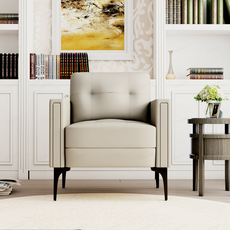 Chaise contemporaine avec accoudoirs, Beige