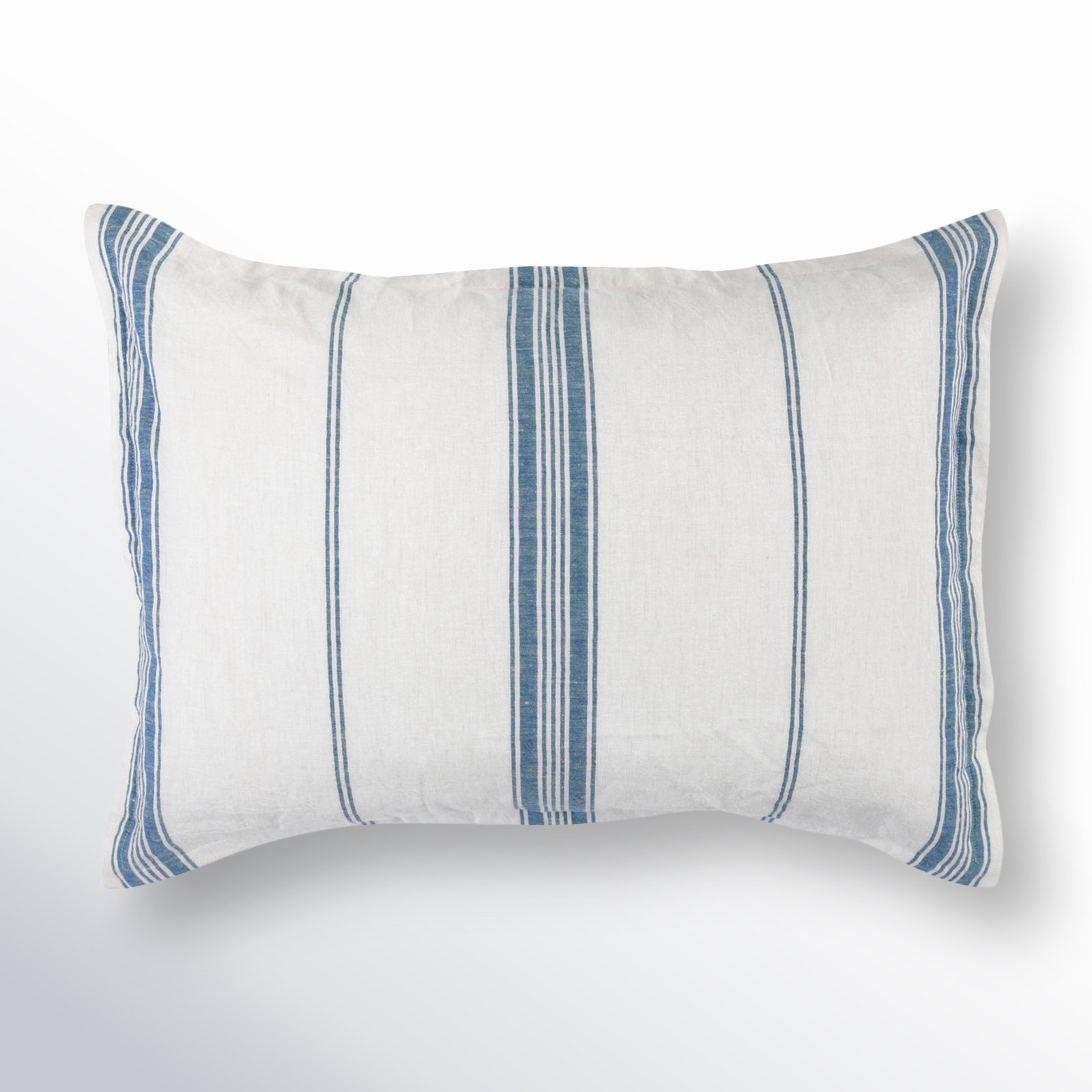 Fleta Stripe Cotton Blend Sham, Standard, White/Blue Stripe