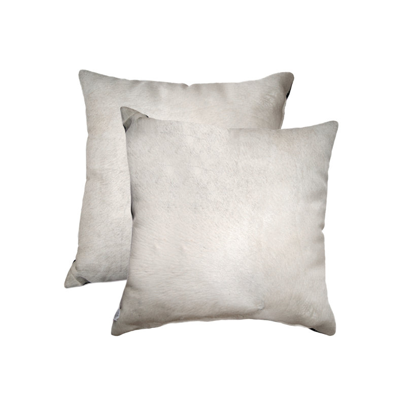  Cowhide Throw Pillow, Off White