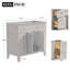 Meuble-lavabo autoportant moderne 36 po avec 6 tiroirs et 2 armoires 36 po sans lavabo 36 po Bathroon