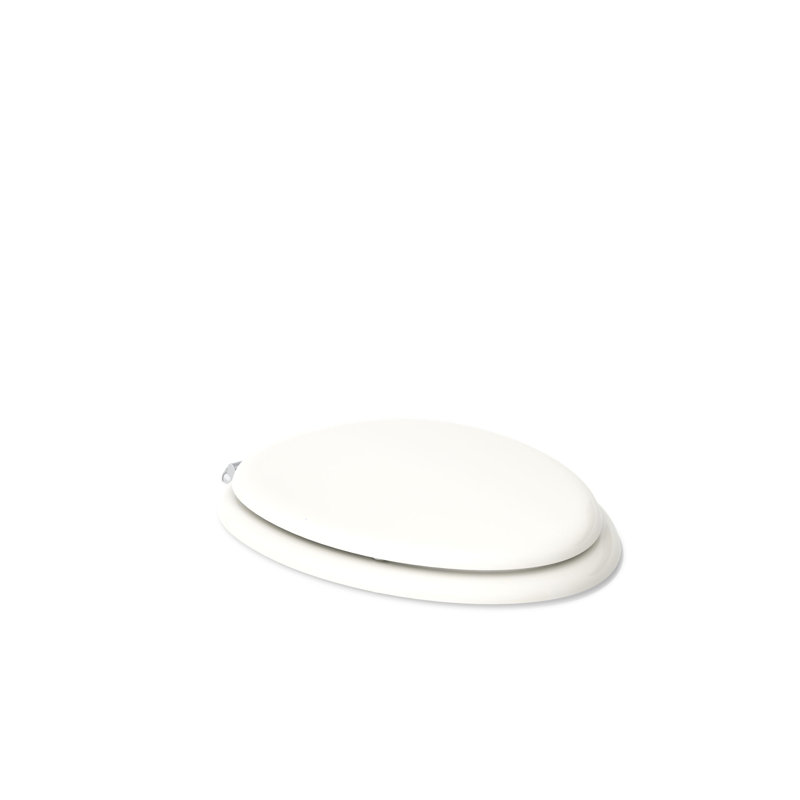 Kathryn® Elongated Toilet Seat, Biscuit, Polished Chrome