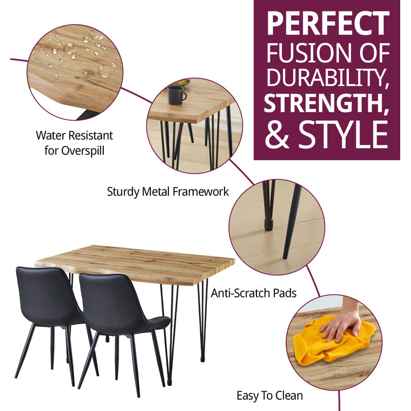 Mose 4 - Person Dining Set, 76cm H x 120cm L x 80cm W