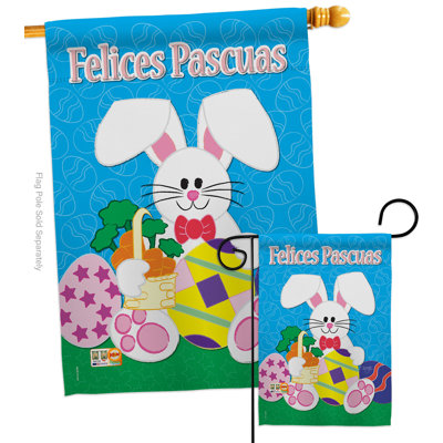 Double Sided 40'' H x 28'' W Polyester Easter Flag Set