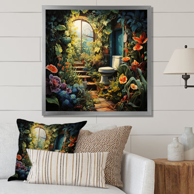 " Garden Oasis Toilet " Mixed Media and Color Photography Print